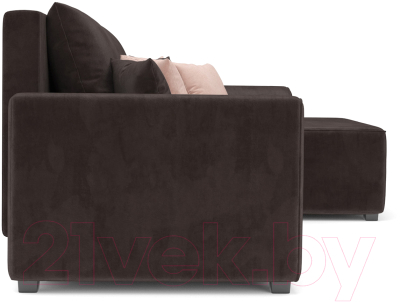 Диван угловой Mebel-Ars Каскад правый (кордрой коричневый)