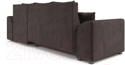 Диван угловой Mebel-Ars Каскад правый (кордрой коричневый)
