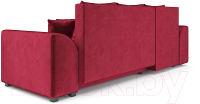 Диван угловой Mebel-Ars Каскад левый (бархат красный Star Velvet 3 Dark Red)