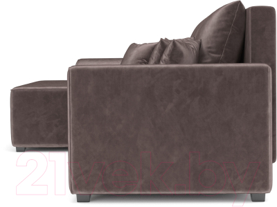 Диван угловой Mebel-Ars Каскад левый (бархат серо-шоколадный Star Velvet 60 Coffee)