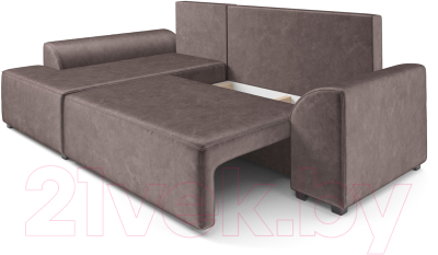 Диван угловой Mebel-Ars Каскад левый (бархат серо-шоколадный Star Velvet 60 Coffee)