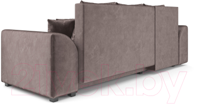 Диван угловой Mebel-Ars Каскад левый (бархат серо-шоколадный Star Velvet 60 Coffee)