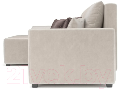 Диван угловой Mebel-Ars Каскад левый (бархат бежевый Star Velvet 6 Beige)
