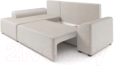 Диван угловой Mebel-Ars Каскад левый (бархат бежевый Star Velvet 6 Beige)