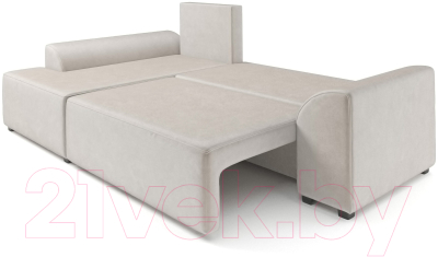 Диван угловой Mebel-Ars Каскад левый (бархат бежевый Star Velvet 6 Beige)