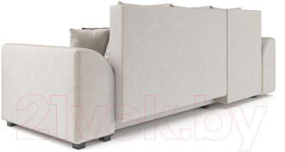 Диван угловой Mebel-Ars Каскад левый (бархат бежевый Star Velvet 6 Beige)