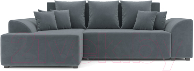 Диван угловой Mebel-Ars Каскад левый (велюр серо-синий HB-178 26)