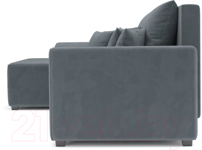Диван угловой Mebel-Ars Каскад левый (велюр серо-синий HB-178 26)
