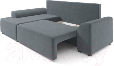 Диван угловой Mebel-Ars Каскад левый (велюр серо-синий HB-178 26)