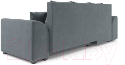Диван угловой Mebel-Ars Каскад левый (велюр серо-синий HB-178 26)