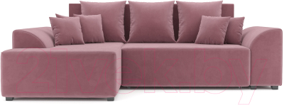 Диван угловой Mebel-Ars Каскад левый (велюр пудра НВ-178 18)