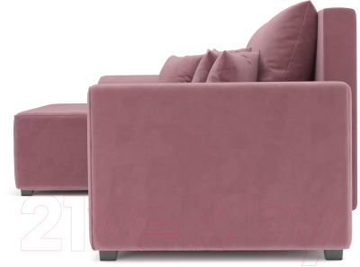 Диван угловой Mebel-Ars Каскад левый (велюр пудра НВ-178 18)