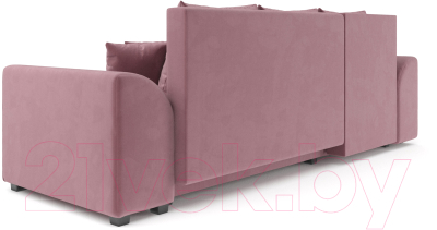 Диван угловой Mebel-Ars Каскад левый (велюр пудра НВ-178 18)