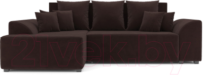 Диван угловой Mebel-Ars Каскад левый (велюр шоколад HB-178 16)