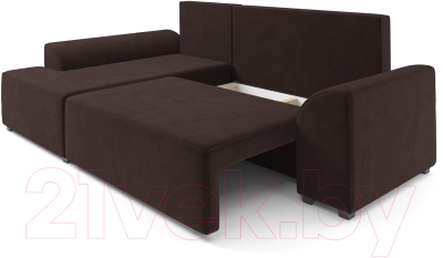 Диван угловой Mebel-Ars Каскад левый (велюр шоколад HB-178 16)