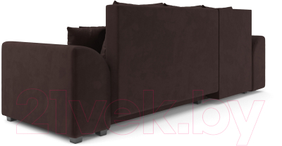 Диван угловой Mebel-Ars Каскад левый (велюр шоколад HB-178 16)