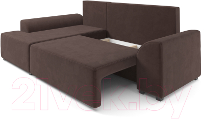 Диван угловой Mebel-Ars Каскад левый (велюр молочный шоколад НВ-178 13)