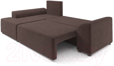 Диван угловой Mebel-Ars Каскад левый (велюр молочный шоколад НВ-178 13)