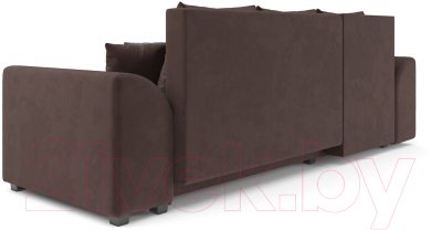 Диван угловой Mebel-Ars Каскад левый (велюр молочный шоколад НВ-178 13)