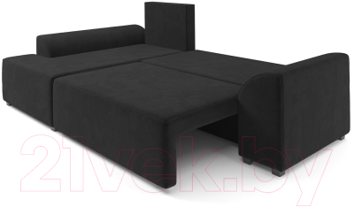 Диван угловой Mebel-Ars Каскад левый (велюр черный НВ-178 17)