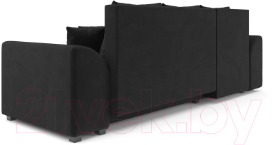 Диван угловой Mebel-Ars Каскад левый (велюр черный НВ-178 17)