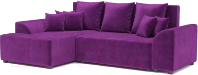 Диван угловой Mebel-Ars Каскад левый (фиолетовый) - фото