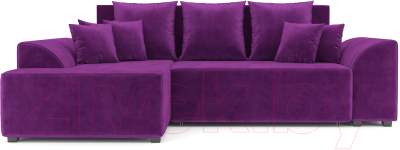 Диван угловой Mebel-Ars Каскад левый (фиолетовый)