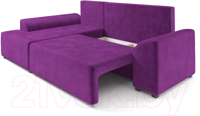 Диван угловой Mebel-Ars Каскад левый (фиолетовый)