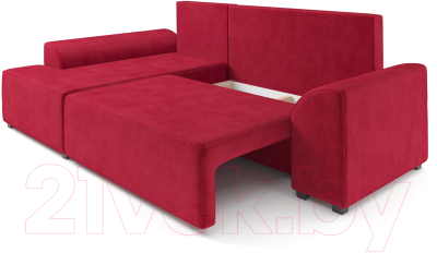 Диван угловой Mebel-Ars Каскад левый (кордрой красный)