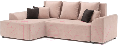 Диван угловой Mebel-Ars Каскад левый (кордрой бежевый) - фото