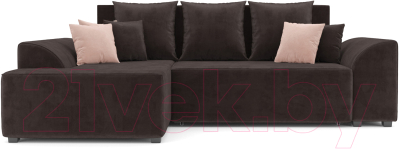 Диван угловой Mebel-Ars Каскад левый (кордрой коричневый)