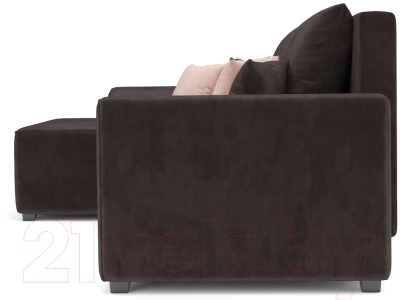 Диван угловой Mebel-Ars Каскад левый (кордрой коричневый)