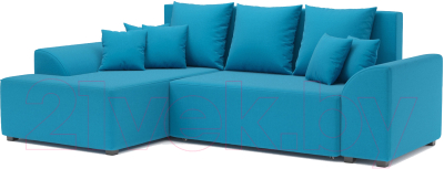 Диван угловой Mebel-Ars Каскад левый (синий) - фото