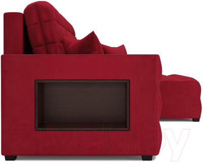 Диван угловой Mebel-Ars Мадрид правый (бархат красный Star Velvet 3 Dark Red)