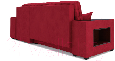 Диван угловой Mebel-Ars Мадрид правый (бархат красный Star Velvet 3 Dark Red)