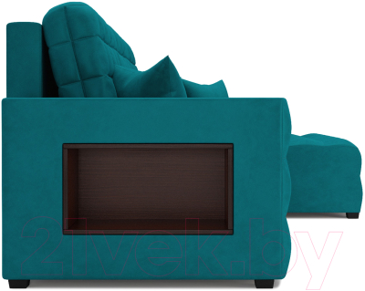 Диван угловой Mebel-Ars Мадрид правый (бархат сине-зеленый Star Velvet 43 Black Green)