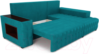 Диван угловой Mebel-Ars Мадрид правый (бархат сине-зеленый Star Velvet 43 Black Green)