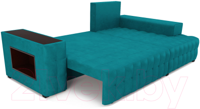 Диван угловой Mebel-Ars Мадрид правый (бархат сине-зеленый Star Velvet 43 Black Green)