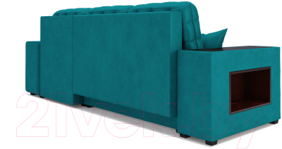 Диван угловой Mebel-Ars Мадрид правый (бархат сине-зеленый Star Velvet 43 Black Green)