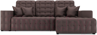 Диван угловой Mebel-Ars Мадрид правый (бархат серо-шоколадный Star Velvet 60 Coffee)