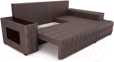 Диван угловой Mebel-Ars Мадрид правый (бархат серо-шоколадный Star Velvet 60 Coffee)