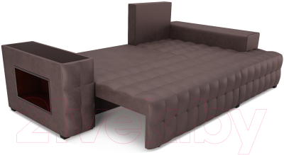Диван угловой Mebel-Ars Мадрид правый (бархат серо-шоколадный Star Velvet 60 Coffee)
