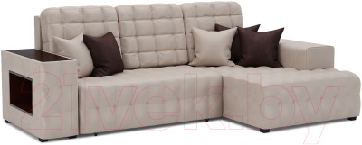 Диван угловой Mebel-Ars Мадрид правый (бархат бежевый Star Velvet 6 Beige) - фото