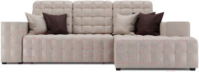 Диван угловой Mebel-Ars Мадрид правый (бархат бежевый Star Velvet 6 Beige)