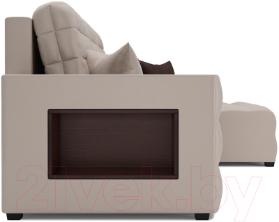 Диван угловой Mebel-Ars Мадрид правый (бархат бежевый Star Velvet 6 Beige)