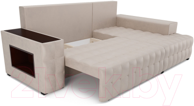 Диван угловой Mebel-Ars Мадрид правый (бархат бежевый Star Velvet 6 Beige)