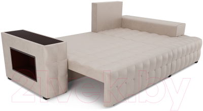 Диван угловой Mebel-Ars Мадрид правый (бархат бежевый Star Velvet 6 Beige)