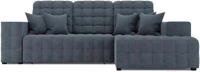 Диван угловой Mebel-Ars Мадрид правый (велюр серо-синий HB-178 26)