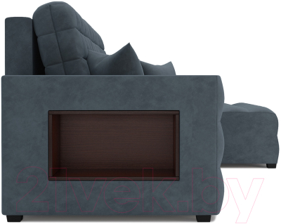 Диван угловой Mebel-Ars Мадрид правый (велюр серо-синий HB-178 26)
