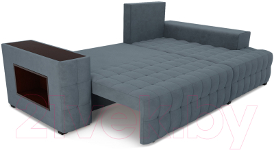 Диван угловой Mebel-Ars Мадрид правый (велюр серо-синий HB-178 26)